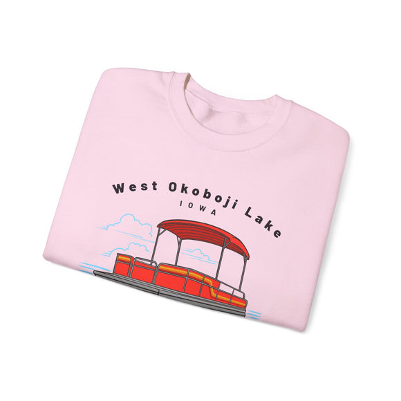 West Okoboji Lake, Iowa Sweatshirt - Pontoon Boat Sweatshirt