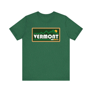 Buy heather-grass-green Vermont T Shirt - Retro Graphic Vermont Tee