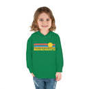 Massachusetts Toddler Hoodie - Retro Sunrise Unisex Massachusetts Toddler Sweatshirt-14