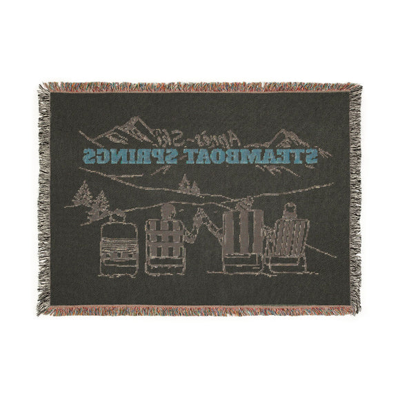Steamboat Springs, Colorado Ski Town Throw Blanket | Mountain Woven Blanket