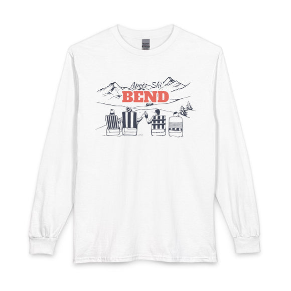 Bend, Oregon Après-ski Long Sleeve Shirt - Mountain Retro Skiing