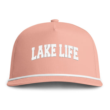 Buy peachy Lake Life Embroidered Rope Hat - Vintage Sunwashed Rope Cap, Comfort Colors