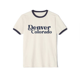 Denver, Colorado Cotton Ringer Graphic Tee - Unisex Denver T Shirt, Vintage Style Tee, Men's/Women's Tee