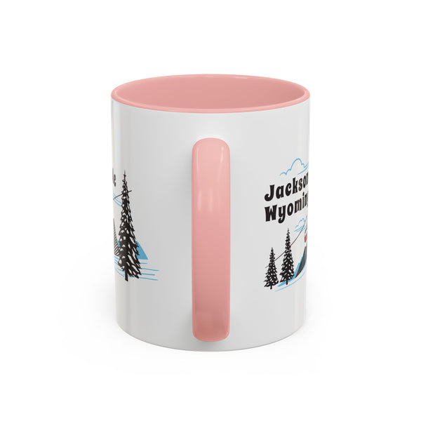 Jackson Hole, Wyoming Retro Snow Skiing Mountain 11 oz Mug, Ski Lodge Decor Coffee Cup, Mountain Gondola  Lover Gift, Retro Skiing Mug