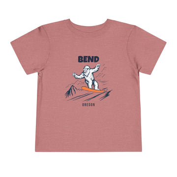 Buy heather-mauve Bend, Oregon Yeti Snowboard Toddler Tee
