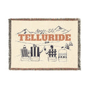 Telluride, Colorado Ski Town Throw Blanket | Mountain Woven Blanket-1