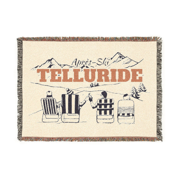 Telluride, Colorado Ski Town Throw Blanket | Mountain Woven Blanket