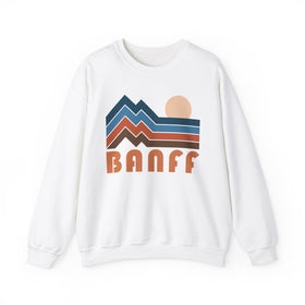 Banff, Canada Sweatshirt Retro Mountains, Banff Unisex Graphic Crewneck
