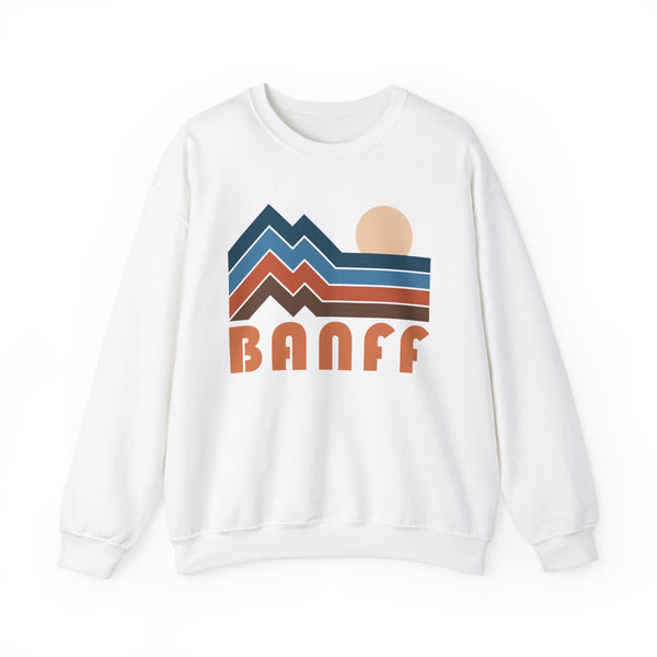 Banff, Canada Sweatshirt Retro Mountains, Banff Unisex Graphic Crewneck
