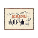 Maine Ski Town Throw Blanket | Mountain Woven Blanket-1
