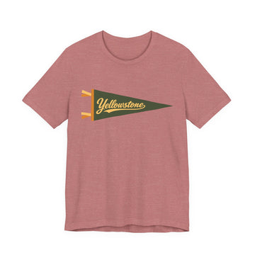 Buy heather-mauve Yellowstone National Park Pennant T-Shirt — Vintage Camp Flag Tee