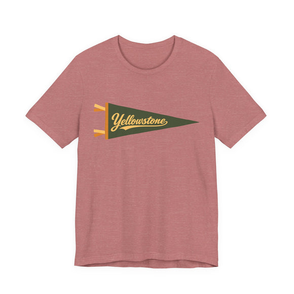 Yellowstone National Park Pennant T-Shirt — Vintage Camp Flag Tee
