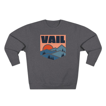 Premium Vail, Colorado Mountain Graphic Sweatshirt - 0