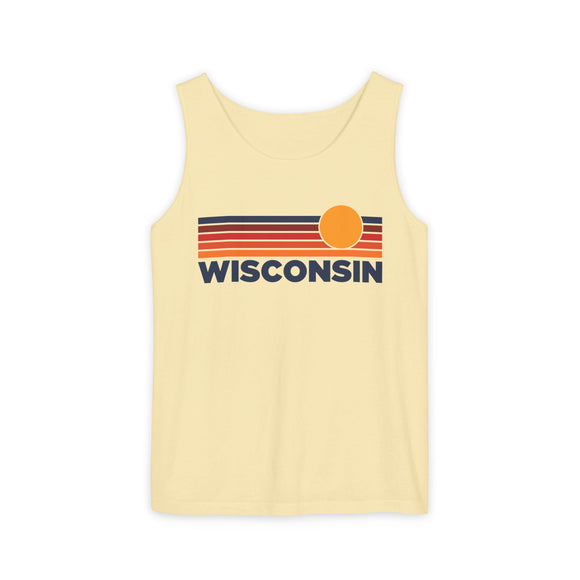Wisconsin Retro Sunstripe Tank Top | Comfort Colors - 100% Cotton