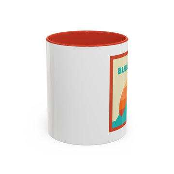 Burlington, Vermont Retro Ombre Sun Mountain Coffee Mug 11 oz, Burlington, Vermont Nature Lover Gift, Mountain Enthusiast Mug