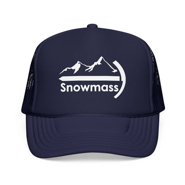 Kids Snowmass, Colorado Trucker Hat Foam Boulder - Youth Cap on white background
