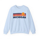 Michigan Sweatshirt Retro Sun Unisex - Vintage Michigan Inspired Warm Pullover Jumper-4