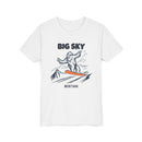 Big Sky, Montana Yeti Snowboard Youth Tee - Kids Skiing Shirt-2