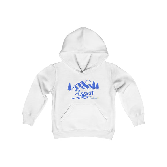 Retro Aspen, Colorado Youth Hoodie - Mountain Aspen, Colorado Kids Sweatshirt, Cute Aspen, Colorado Children's Pullover