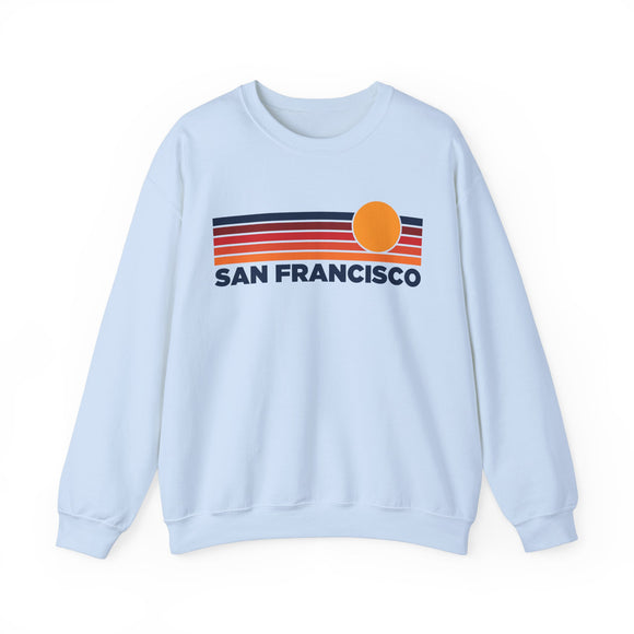 San Francisco, California Sweatshirt Retro Sun Unisex - San Francisco Vintage Inspired Warm Pullover Jumper