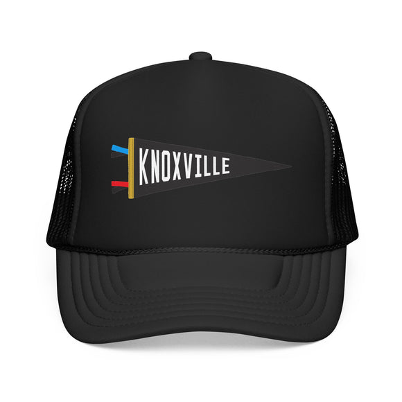 Knoxville, Tennessee Pennant Trucker Hat — Retro Flag Foam Cap
