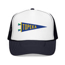 Topeka, Kansas Pennant Trucker Hat — Retro Flag Foam Cap-4