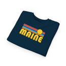 Maine Toddler Sweatshirt - Retro Sun Maine Toddler Crewneck Sweatshirt-17