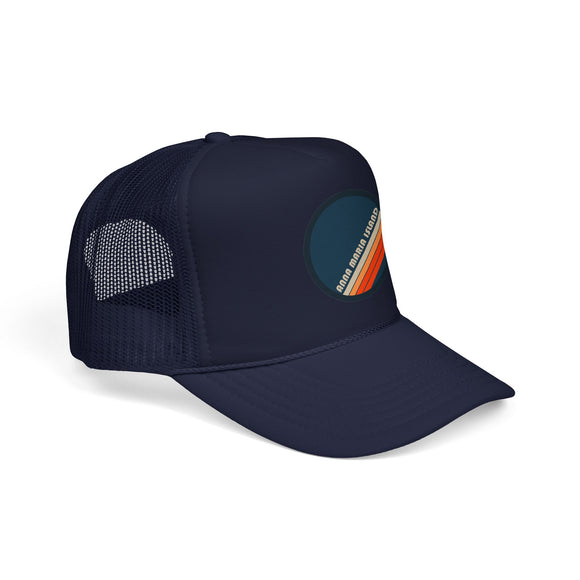 Anna Maria Island, Florida Retro Trucker Hat — Vintage Striped Foam Cap