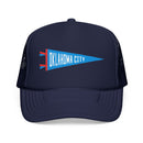 Oklahoma City, Oklahoma Pennant Trucker Hat — Retro Flag Foam Cap-1