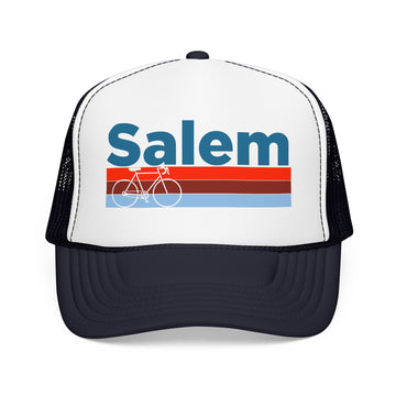 Buy navy-white-navy Salem, Oregon Trucker Hat - Foam Salem Bike Cap