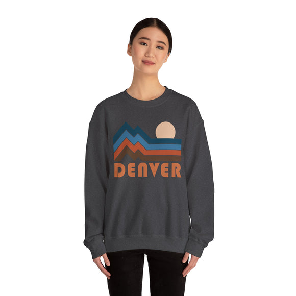 Denver, Colorado Sweatshirt Retro Mountains, Denver Unisex Graphic Crewneck