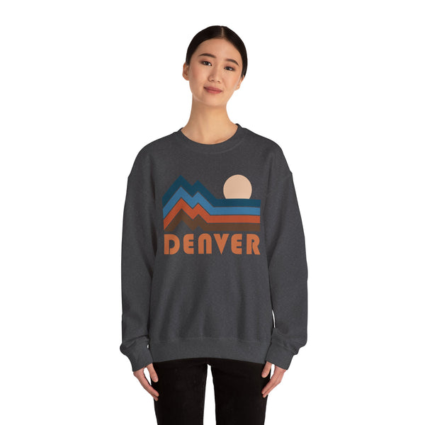 Denver, Colorado Sweatshirt Retro Mountains, Denver Unisex Graphic Crewneck