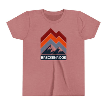 Breckenridge, Colorado Youth Shirt - Retro Mountain Breckenridge Kid's T-Shirt - Chevron Peaks