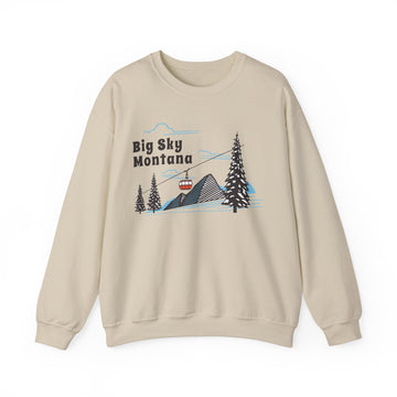 Buy sand Big Sky, Montana Sweatshirt - Unisex Retro Ski Mountain Gondola Big Sky Sweatshirt
