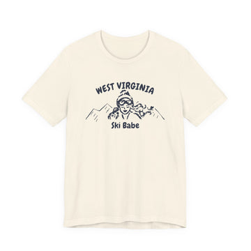 West Virginia Ski Babe T‑Shirt - Retro Skiing Graphic Tee
