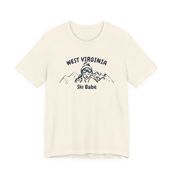 West Virginia Ski Babe T‑Shirt - Retro Skiing Graphic Tee