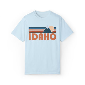 Buy chambray Idaho Graphic Tee, Comfort Colors Retro Unisex T shirt, Mountain Adventure Shirt