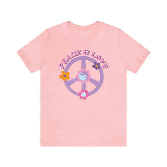 Peace and Love Tee - Unisex Jersey Fun Boho T-shirt