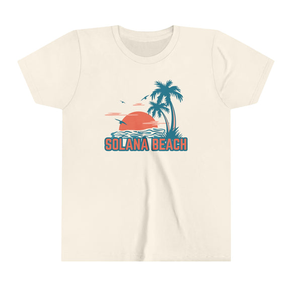Solana Beach, California Youth Shirt - Retro Palm Tree Solana Beach Kid's T-Shirt