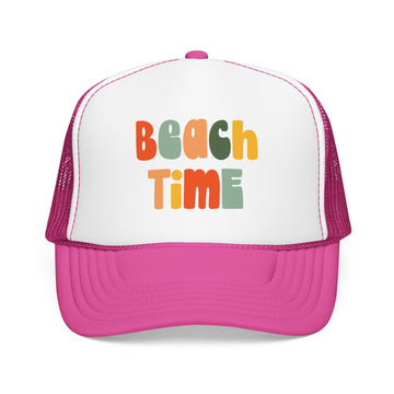 Buy hot-pink-white-hot-pink Beach Time Trucker Hat Boho