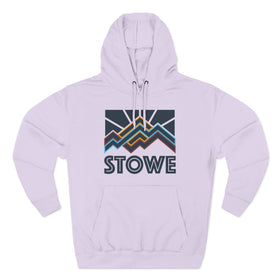 Buy lilac Stowe, Vermont Hoodie - Retro Mountain Unisex Sweatshirt