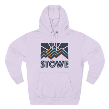 Buy lilac Stowe, Vermont Hoodie - Retro Mountain Unisex Sweatshirt