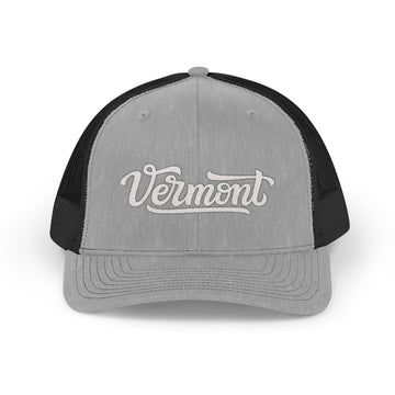 Buy heather-grey-black Vermont Snapback Trucker Cap - Embroidered Vermont Hat