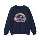 Oahu, Hawaii Sweatshirt - Unisex Retro Beach Crewneck Oahu Sweatshirt-2