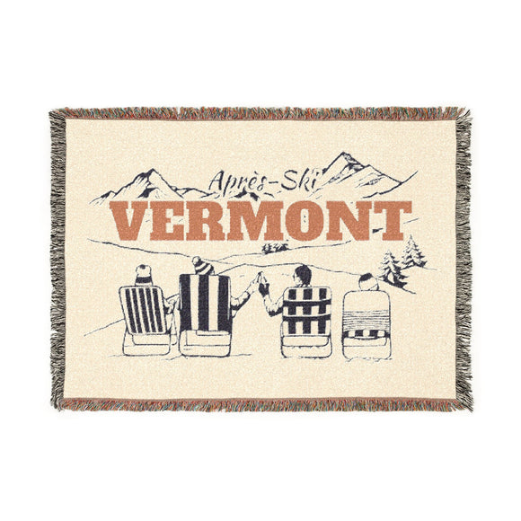 Vermont Ski Town Throw Blanket | Mountain Woven Blanket
