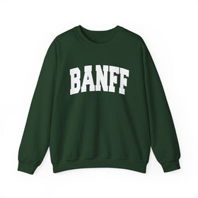 Buy forest-green Banff, Canada Sweatshirt - Unisex Graphic Crewneck