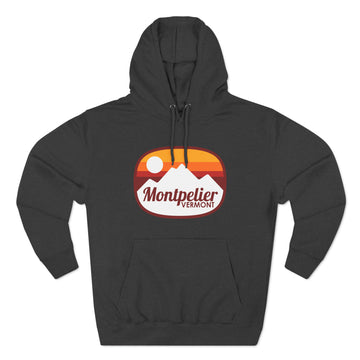 Buy charcoal-heather Premium Montpelier, Vermont Hoodie - Retro Unisex Montpelier Sweatshirt