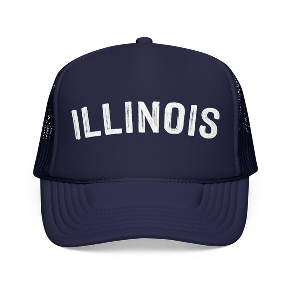 Kids Illinois Trucker Hat - Youth Snapback Cap on white background