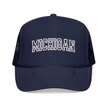 Michigan Trucker Hat — Vintage College Foam Mesh Cap
