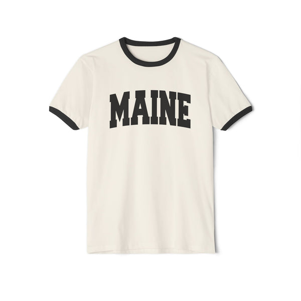 Maine Cotton Ringer Graphic Tee - Unisex Maine T Shirt, Vintage Style Tee, Men's/Women's Tee
